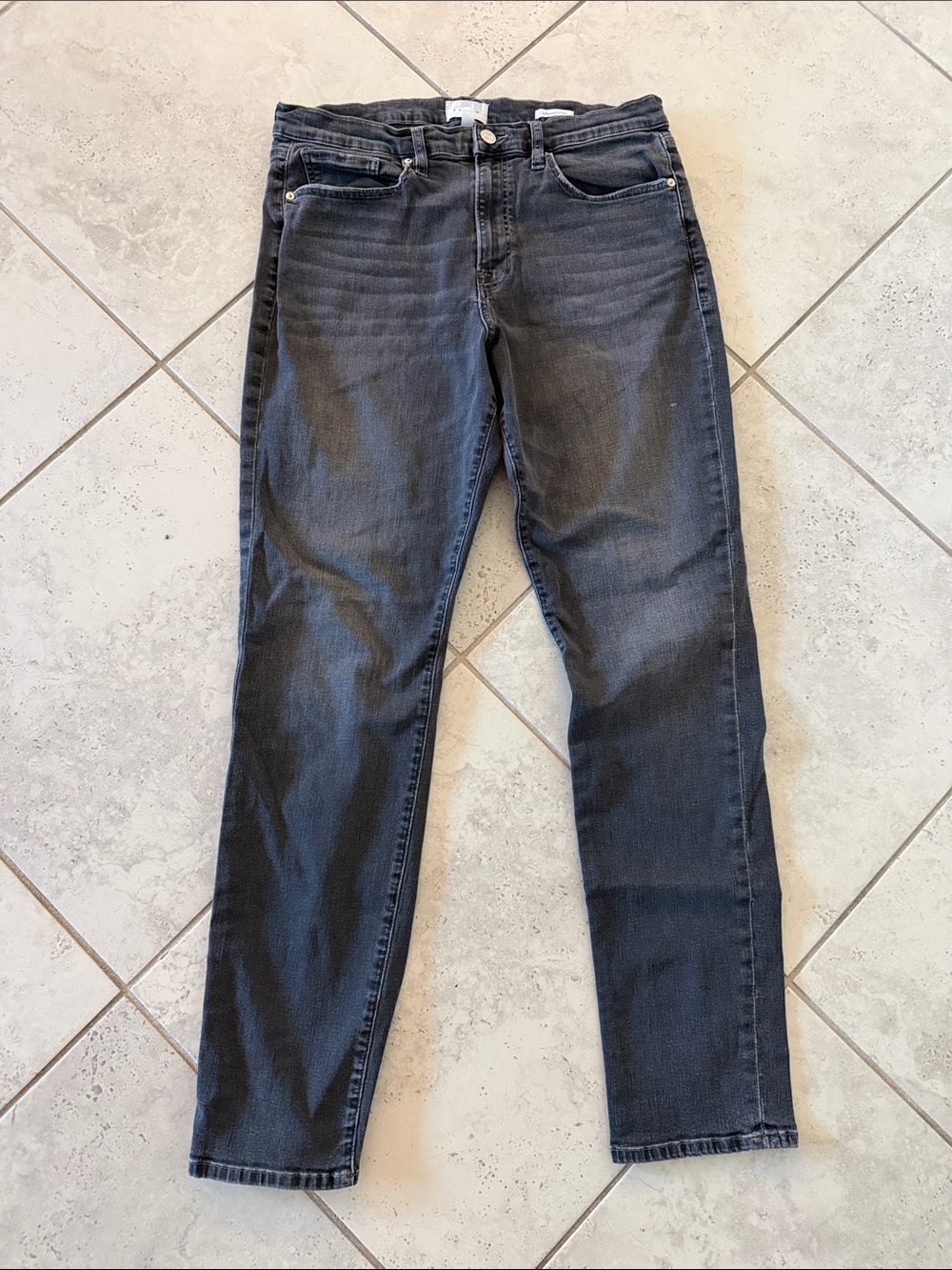 Frame Denim Men's Straight Jeans in Washed Black